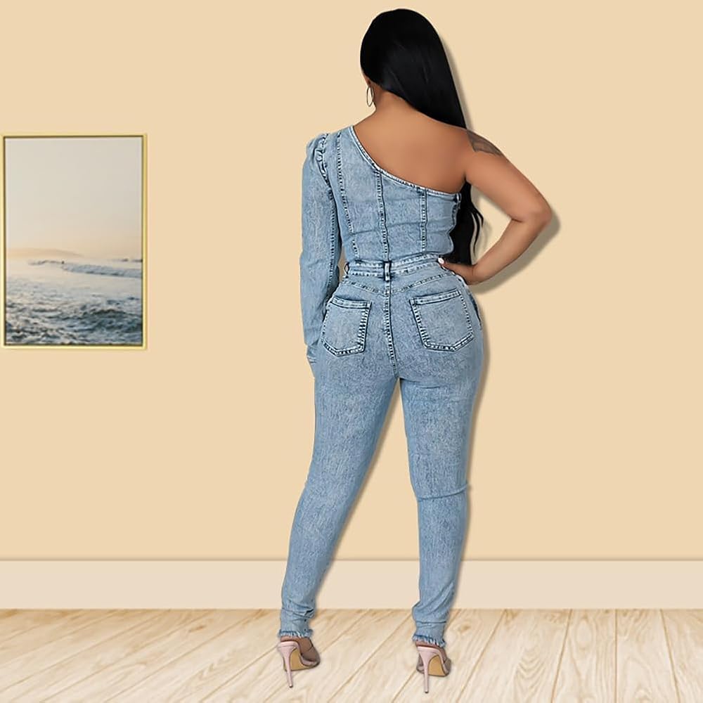 Amazon.com: CUYALZMI Women Sexy Asymmetric Bodycon Denim